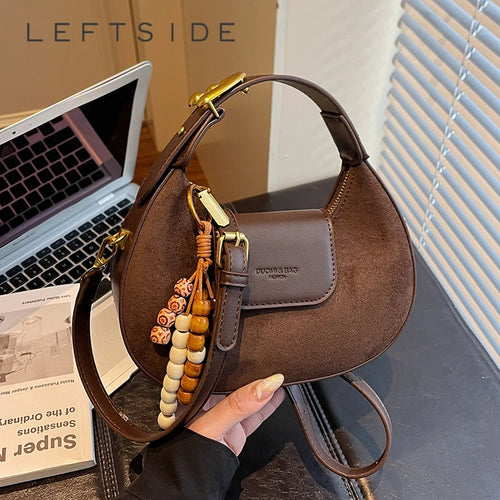 Retro Saddle Bag – Women's Small PU Leather Crossbody Purse