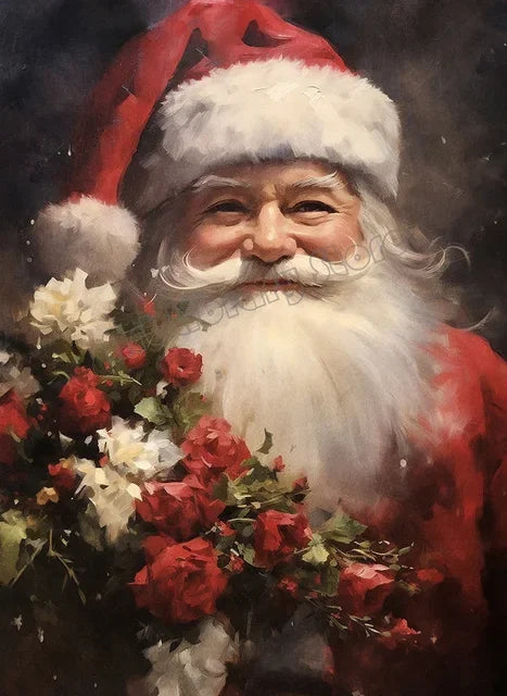 Santa Claus Christmas Poster – Vintage Portrait Wall Art