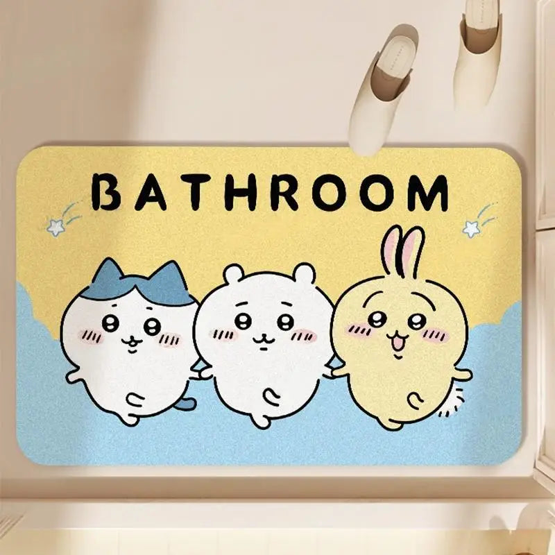 Cute Bunny Diatomaceous Earth Bath Mat – Non-Slip Quick Dry