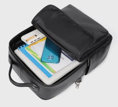Genuine Leather Men's Backpack Large Capacity Laptop Bag