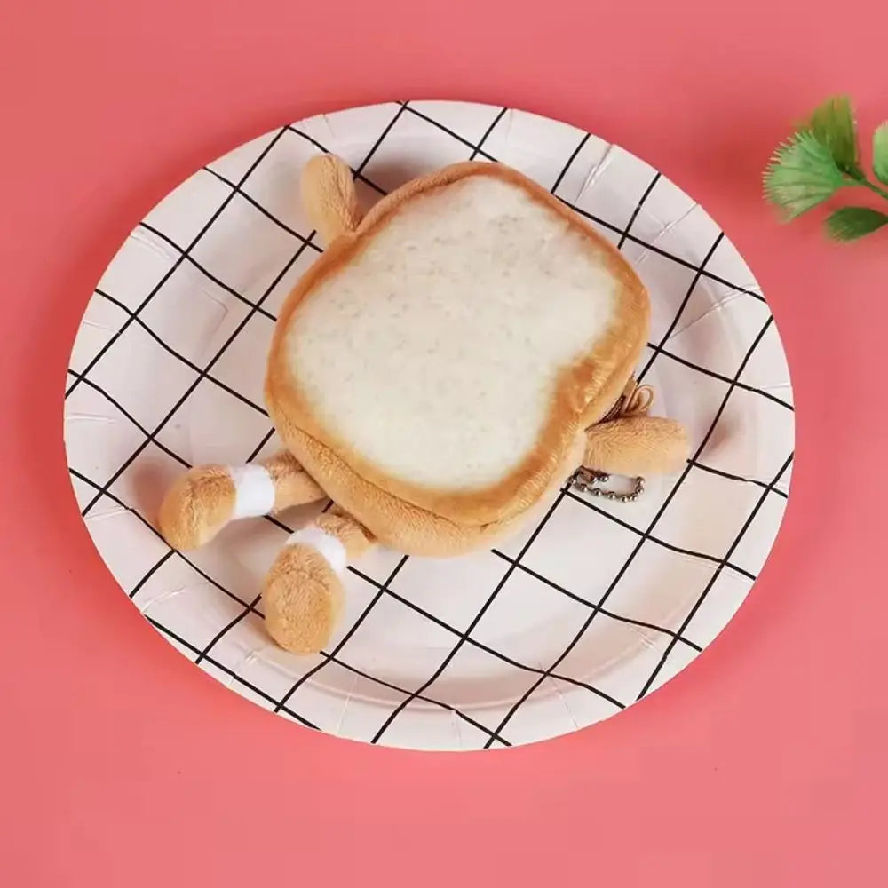 Cartoon Toast Bread Plush Coin Purse