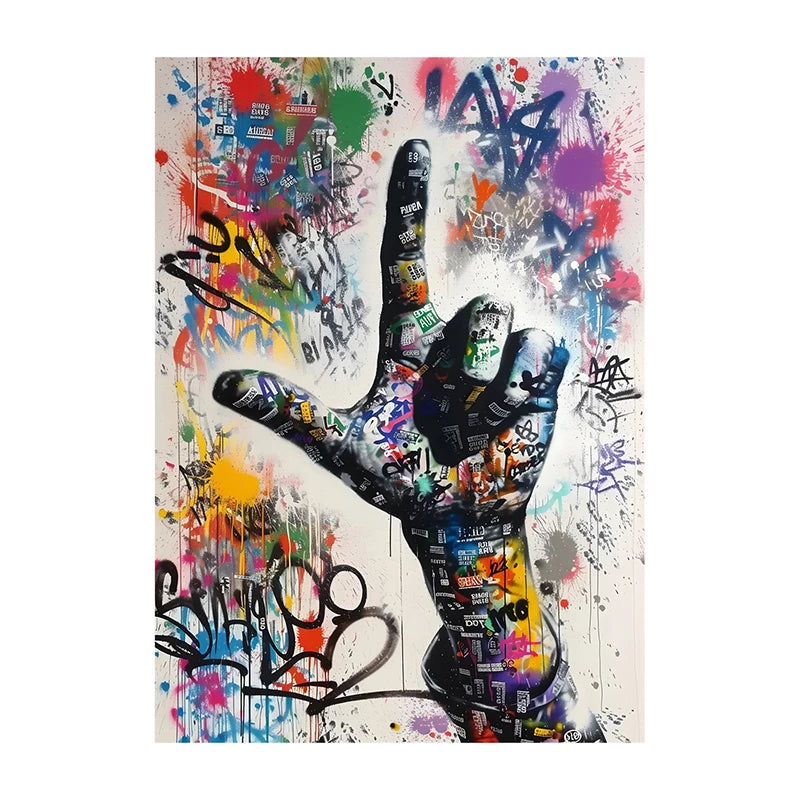 Graffiti Lion Art Poster – Colorful Abstract Canvas Wall Print