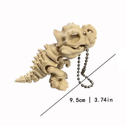 3D Printed T-Rex Skeleton Fidget Keychain – Articulated Dinosaur Toy