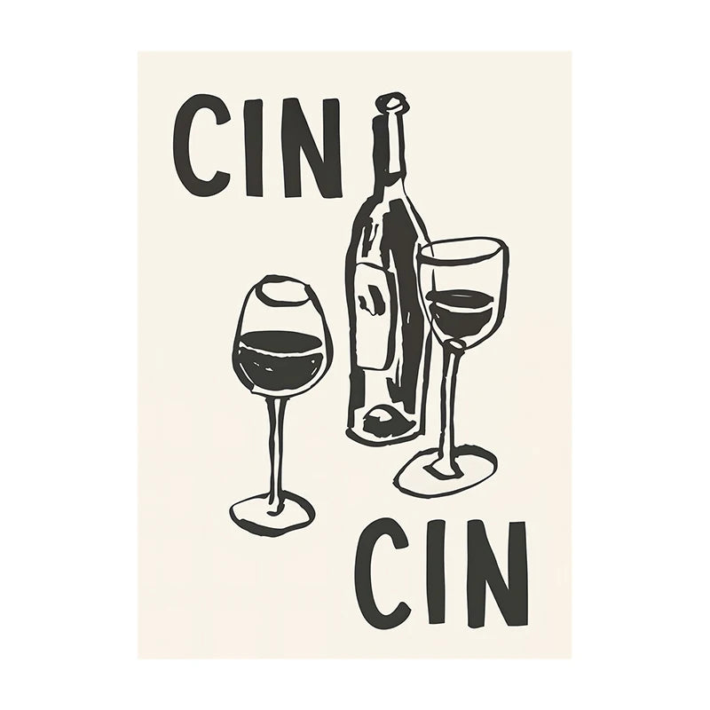 Minimalist Kitchen Wall Art Poster – Food Print for Home Decor