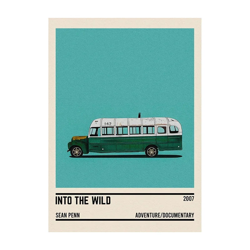 Movie Car Minimalist Poster Wall Art Print | Classic Film Decor