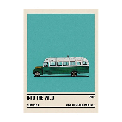 Movie Car Minimalist Poster Wall Art Print | Classic Film Decor