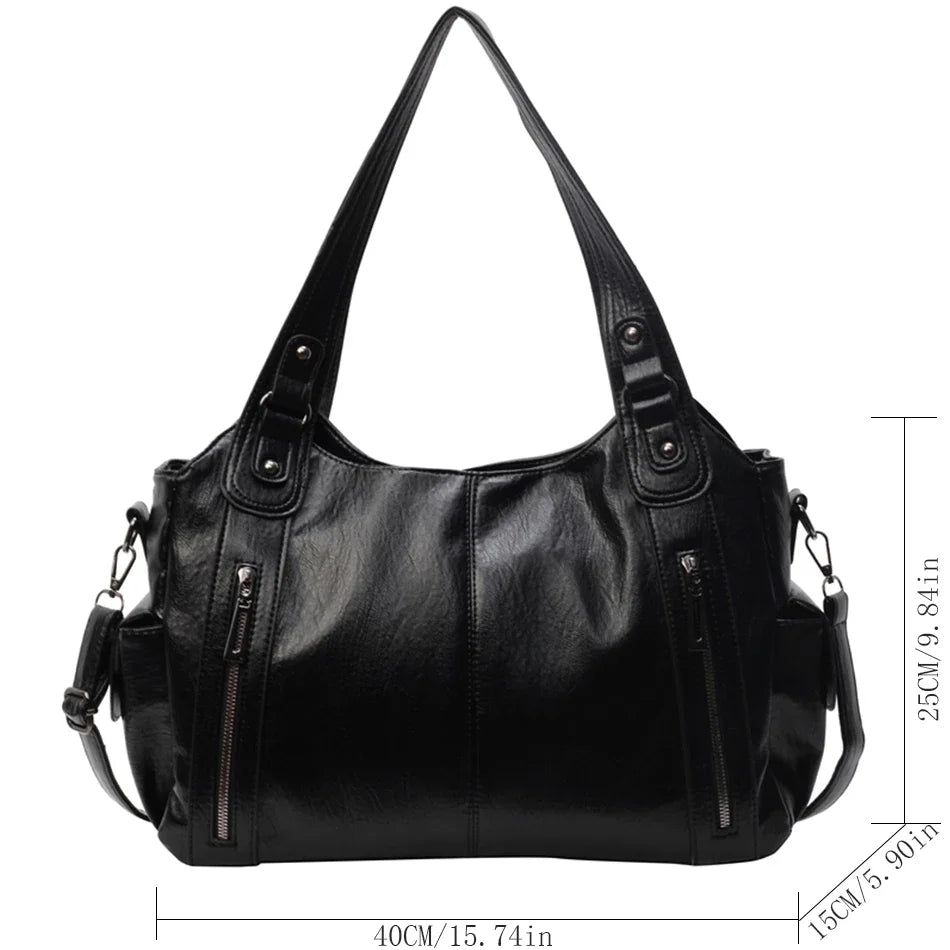 Women's Vintage Large Capacity Leather Tote Bag