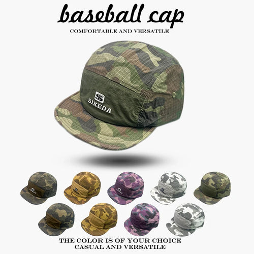 Camo Quick-Dry Baseball Cap – Unisex Color Block Peaked Hat