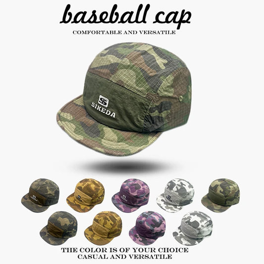 Camo Quick-Dry Baseball Cap – Unisex Color Block Peaked Hat