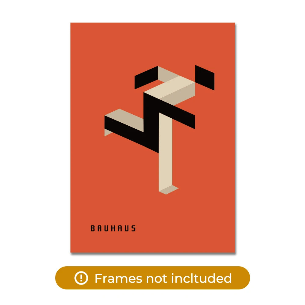 Bauhaus Running Man Canvas Wall Art – Geometric Abstract Print