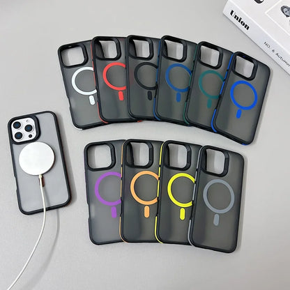 MagSafe Matte Translucent Shockproof iPhone Case – iPhone 11 to 16 Series