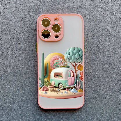 Fantasy Landscape iPhone Case – Hot Air Balloon & Planet Design