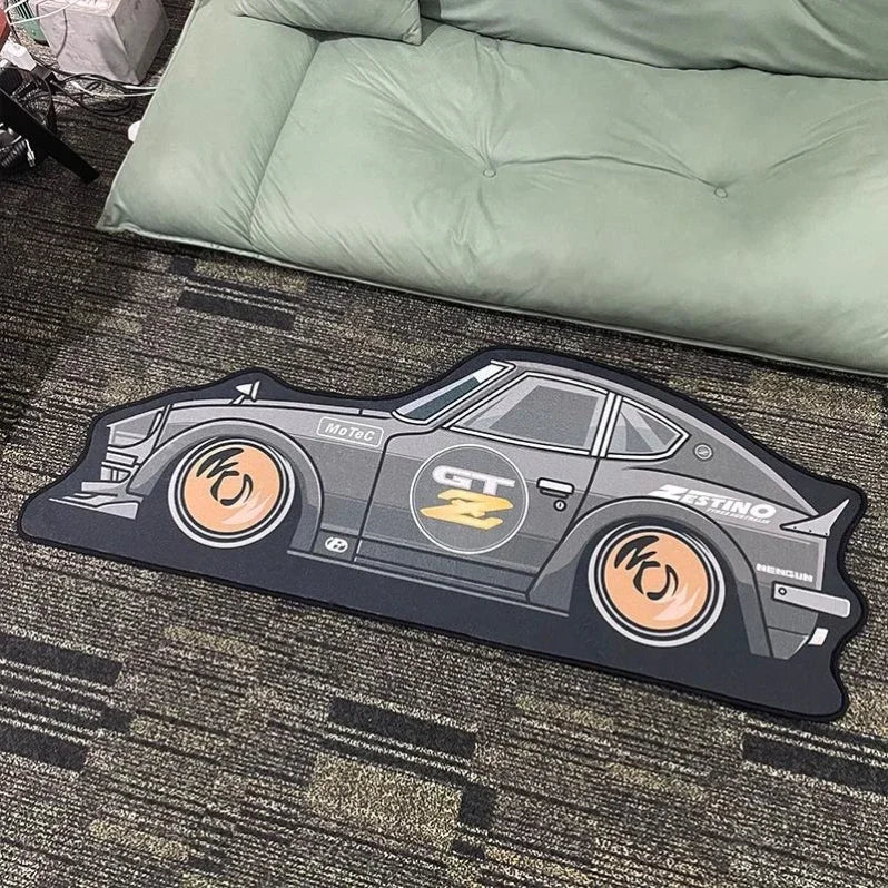 JDM Car Shaped Rug – Non-Slip Decorative Floor Mat for Bedroom & Living Room