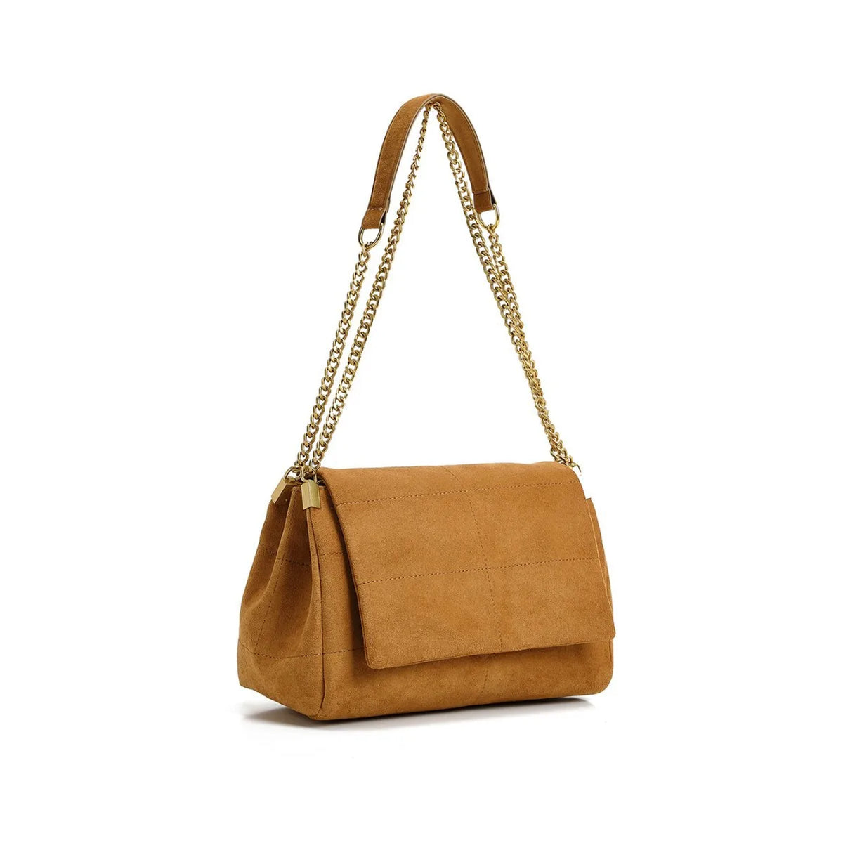 Suede Chain Shoulder Bag for Women – Vintage Luxury Crossbody