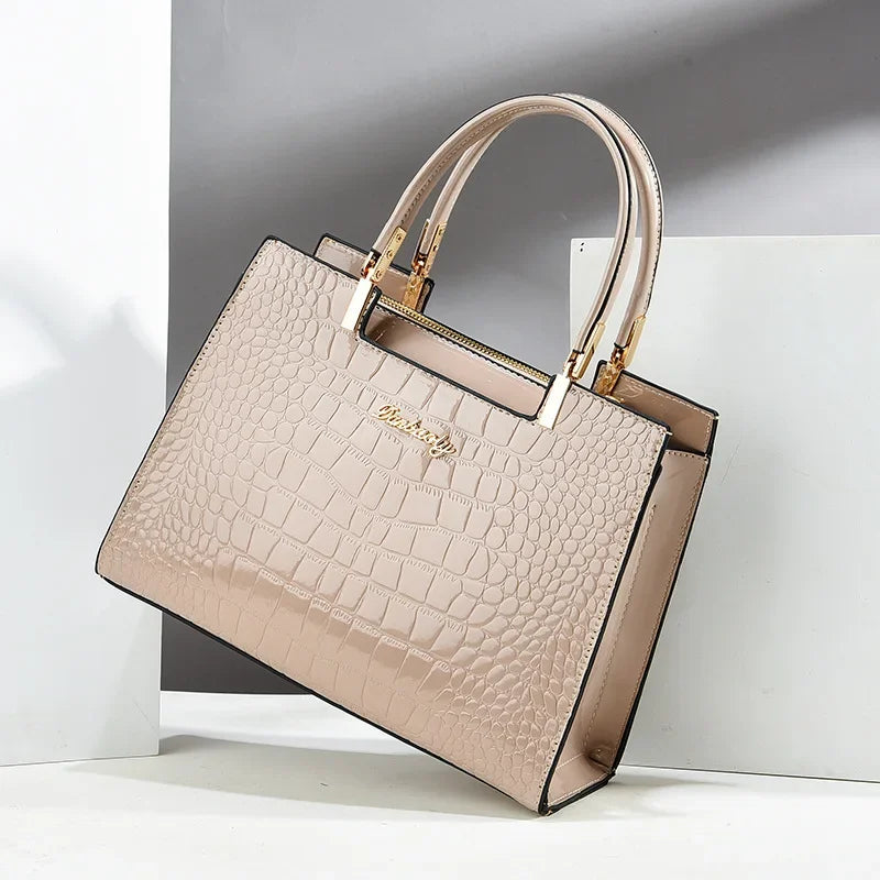 Luxury Alligator-Embossed PU Leather Handbag for Women