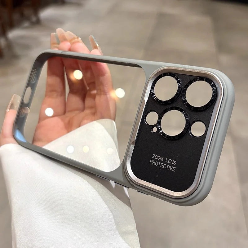 Clear iPhone Case with Metal Camera Ring Protection