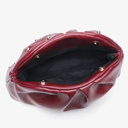 Rivet Cloud Clutch Bag for Women – Glossy Pouch Handbag