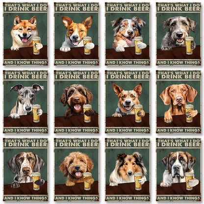 Funny Dog Beer Poster – That's What I Do I Drink Beer Wall Art