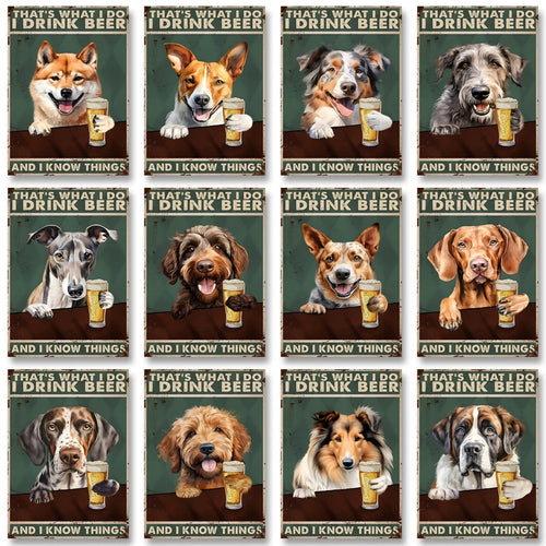Funny Dog Beer Poster – That's What I Do I Drink Beer Wall Art