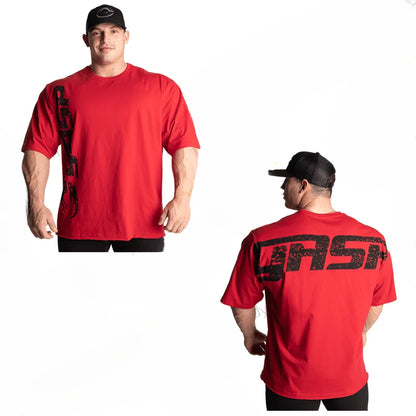 Oversized Cotton Gym T-Shirt – Men's Graphic Fitness Tee