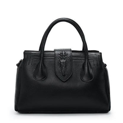 Genuine Leather Alligator-Embossed Women's Shoulder Bag