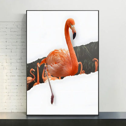 Flamingo on Roller Skates Wall Art Poster – Minimalist Print