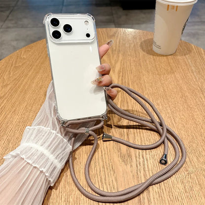 iPhone Crossbody Lanyard Case – Clear Shockproof Bumper Cover