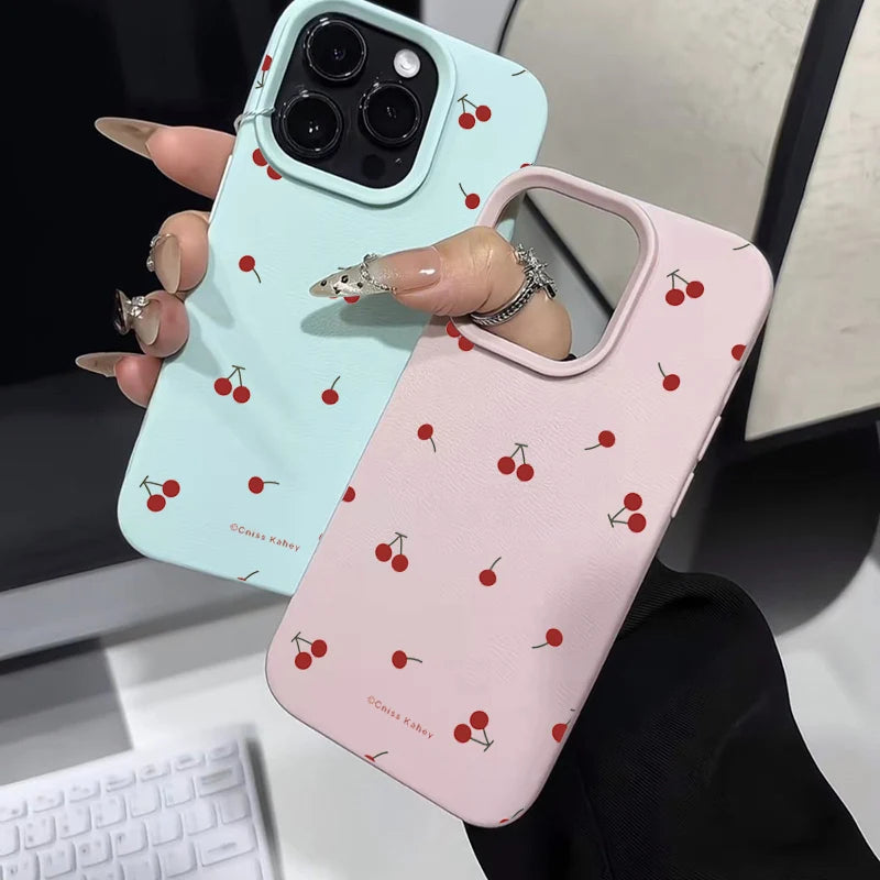 iPhone Case Cute Cartoon Cherry Silicone Cover – Multi-Model