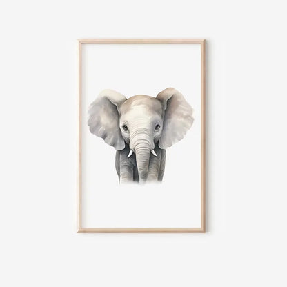Cute Safari Animal Wall Art Print – Kids Room Nursery Poster