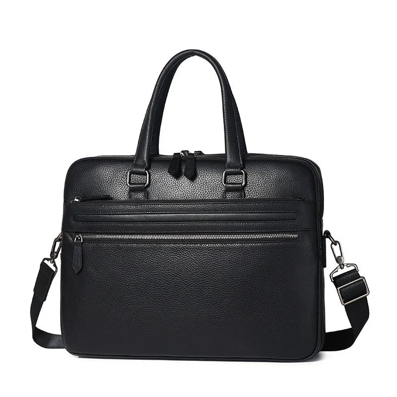 Genuine Leather Laptop Briefcase for Men – 14 Inch