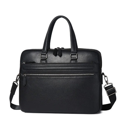 Genuine Leather Laptop Briefcase for Men – 14 Inch