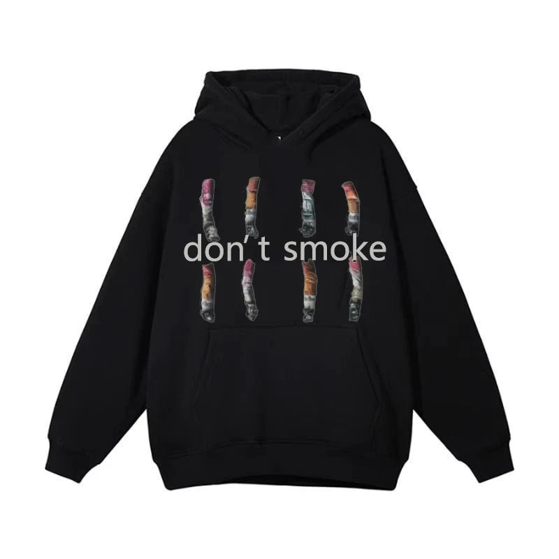 Don't Smoke Graphic Hoodie – Oversized Streetwear Pullover Sweatshirt