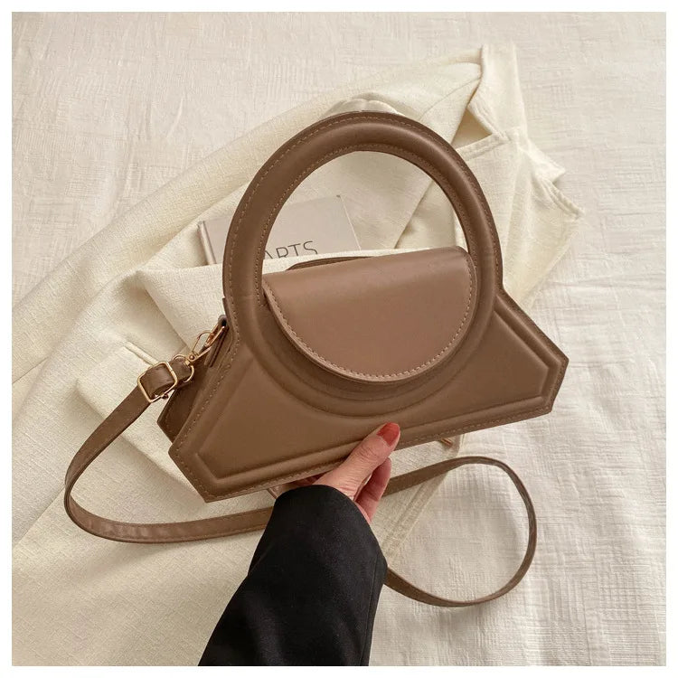 Solid Color Pu Leather Elegant Tote Bag