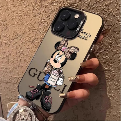Leopard Print Minnie Mouse Phone Case for Samsung Galaxy S26 S25 S24 S23 S22 S21 S20