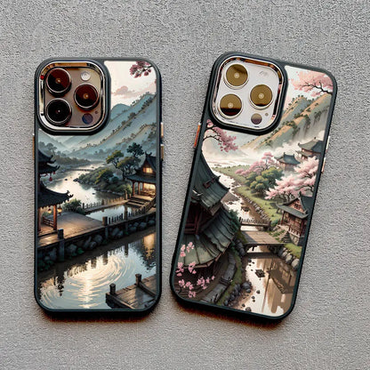 Mountain Peak Lake Vintage Silicone Phone Case