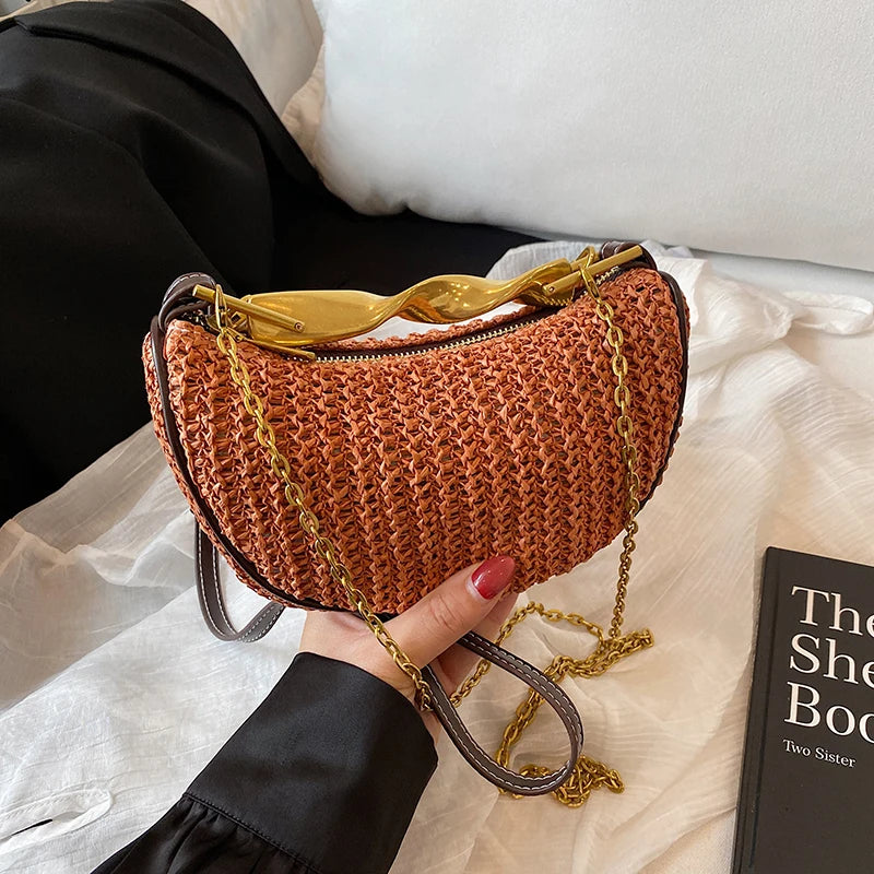 Straw Weave Crossbody Bag – Luxury Small Summer Bag for Women