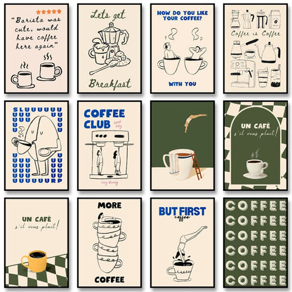 Coffee Diver Wall Art Print – Whimsical Kitchen Poster
