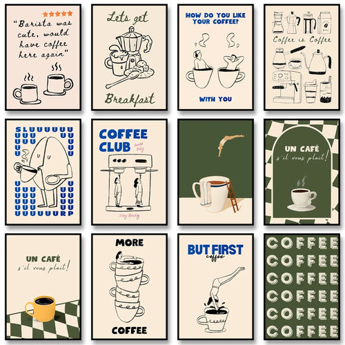 Coffee Diver Wall Art Print – Whimsical Kitchen Poster