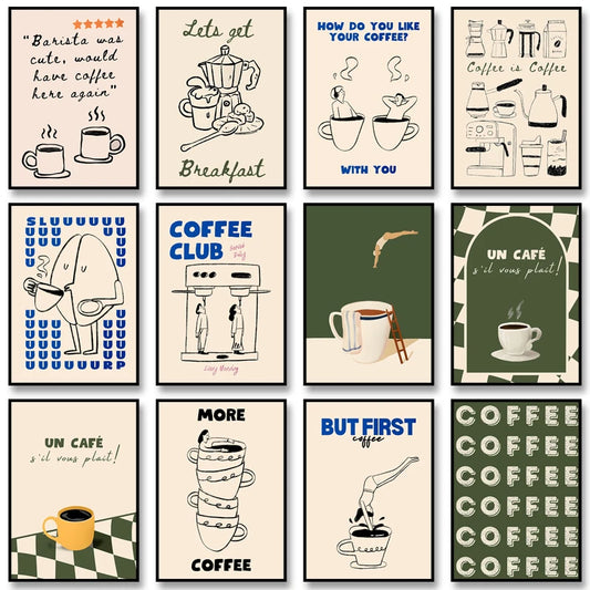 Coffee Diver Wall Art Print – Whimsical Kitchen Poster