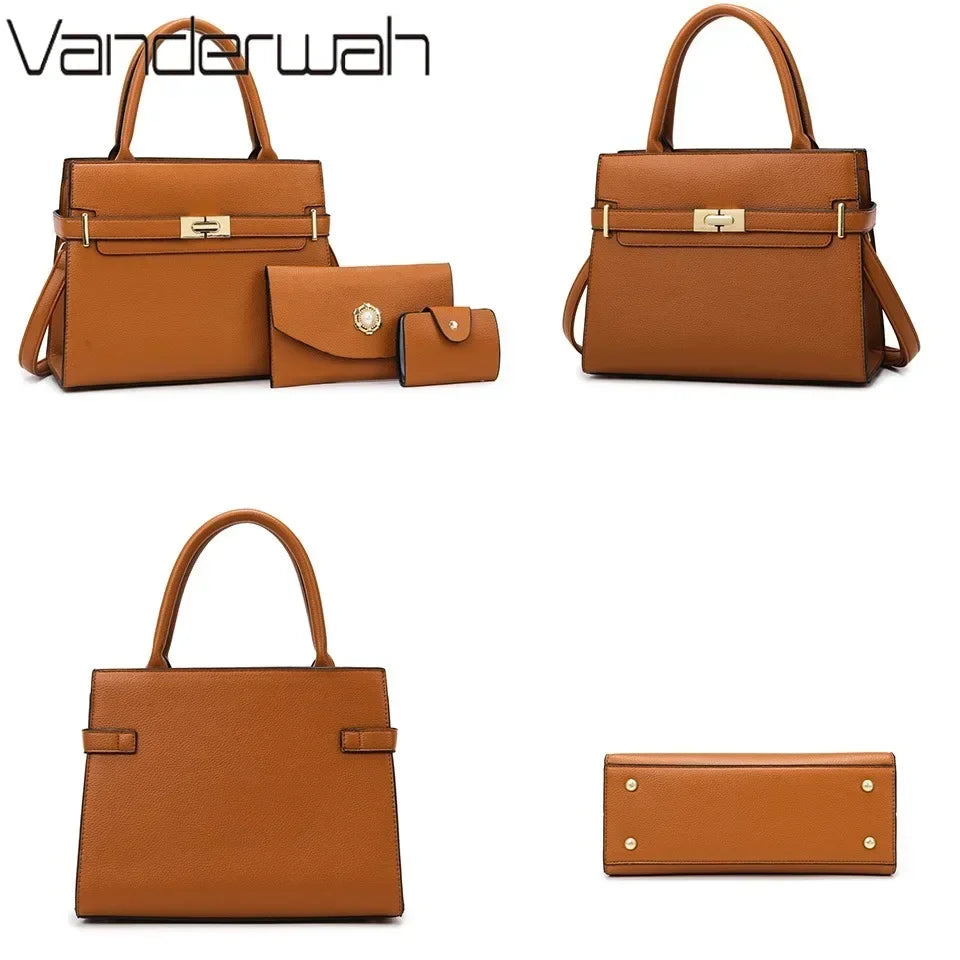 Large Capacity Women's Handbag – 3-Piece Set or Single Tote