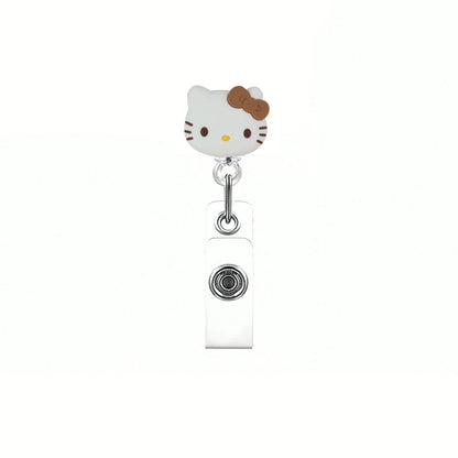 Sanrio Cat Retractable Badge Reel Keychain