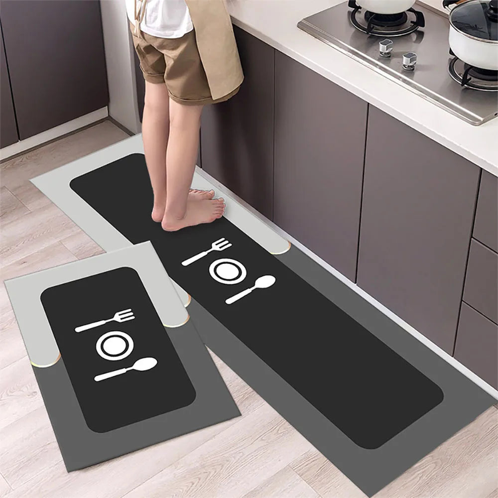 Non-Slip Kitchen Floor Mat – Crystal Velvet 2-Piece Runner Set