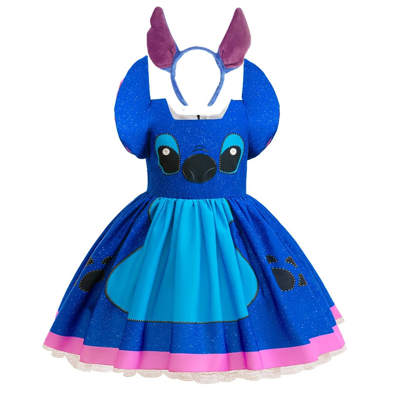 Girls Stitch Cosplay Dress Halloween Costume