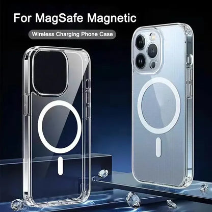 Clear MagSafe iPhone Case – Magnetic Circle Cover for iPhone 7–16 Series