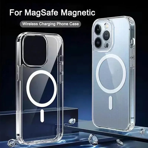 Clear MagSafe iPhone Case – Magnetic Circle Cover for iPhone 7–16 Series
