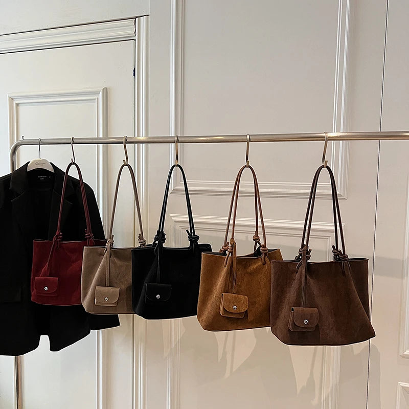 Luxury Faux Suede Tote Bag New Shoulder Bag