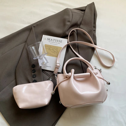 PU Leather Crossbody Bag Set of 2 Mini Handbag with Coin Purse