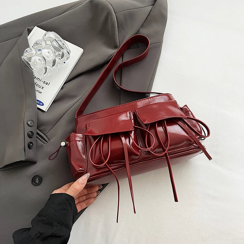 PU Leather Multi-Pocket Crossbody Bag for Women
