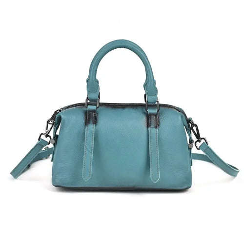 Genuine Leather Boston Bag – Women's Designer Shoulder Handbag