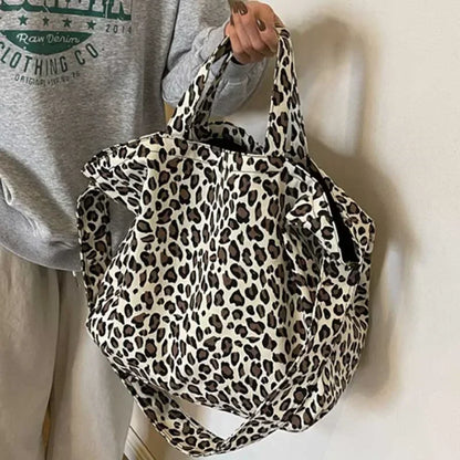 Leopard Design Korean Fashion Big Crossbody Bags